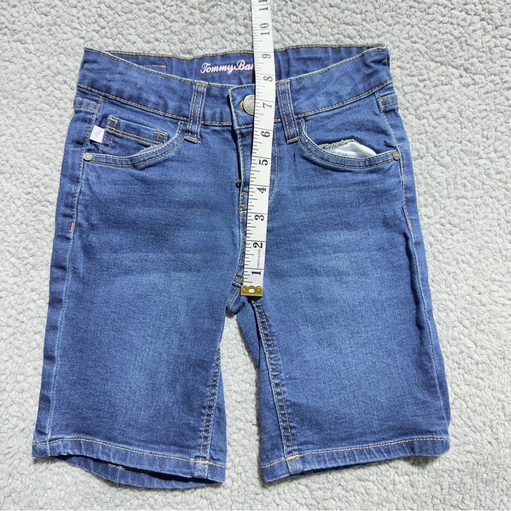 👉 Tommy Bahama Girls Tory Denim Bermuda Shorts Size 6 Blue Stretch Adjustable - Picture 6 of 7
